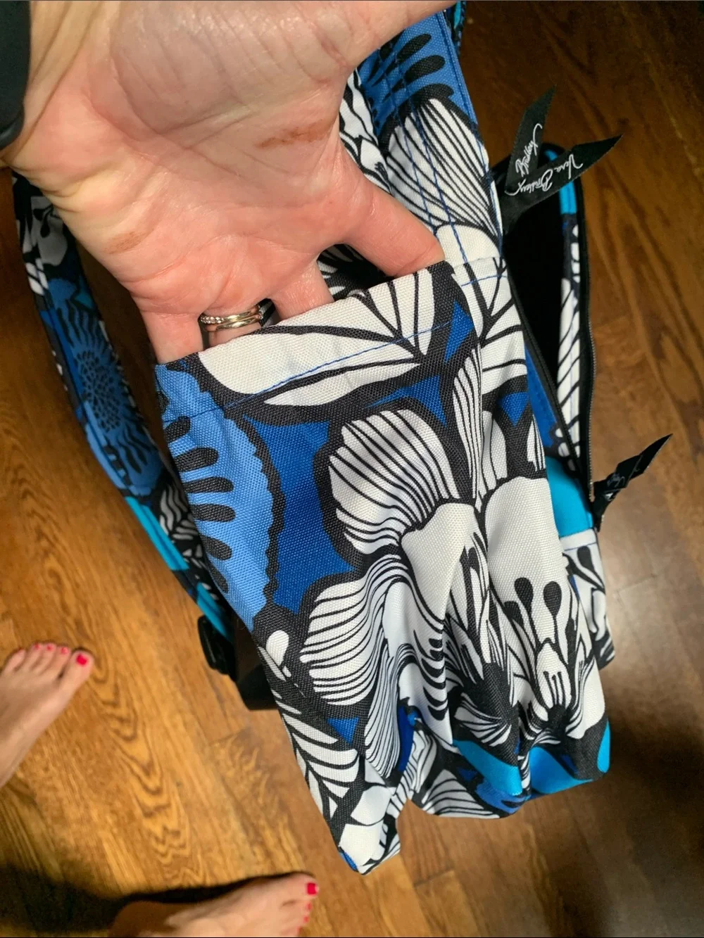 Vera Bradley Blue White Floral Kids Backpack